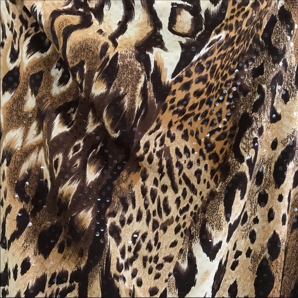 Caché Animal Print Strapless Asymmetrical Dress 4 - Picture 4 of 5